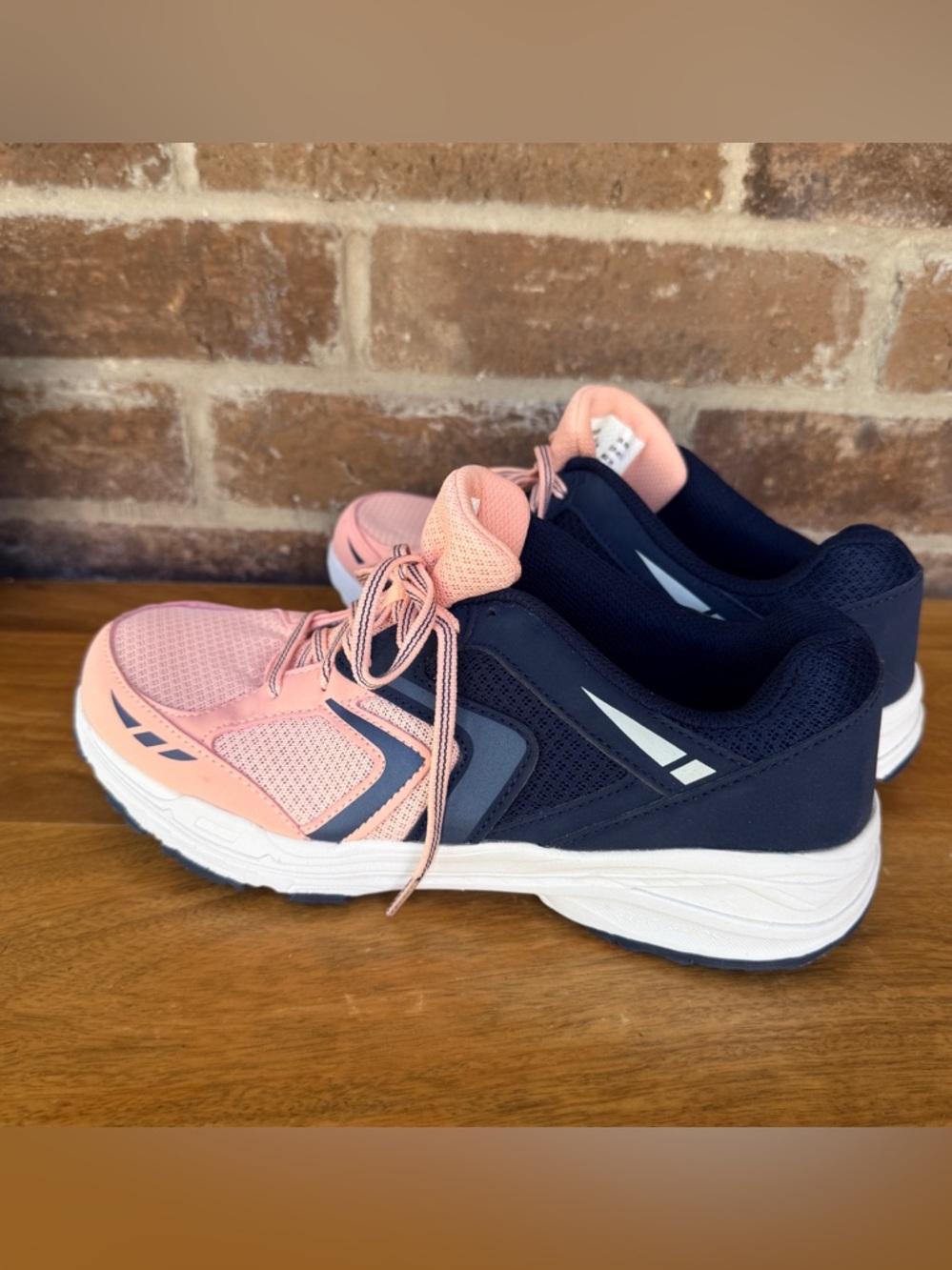 Dr. Scholl's Peach Pink and Navy Women's Athletic Sneakers - Picture 2 of 5